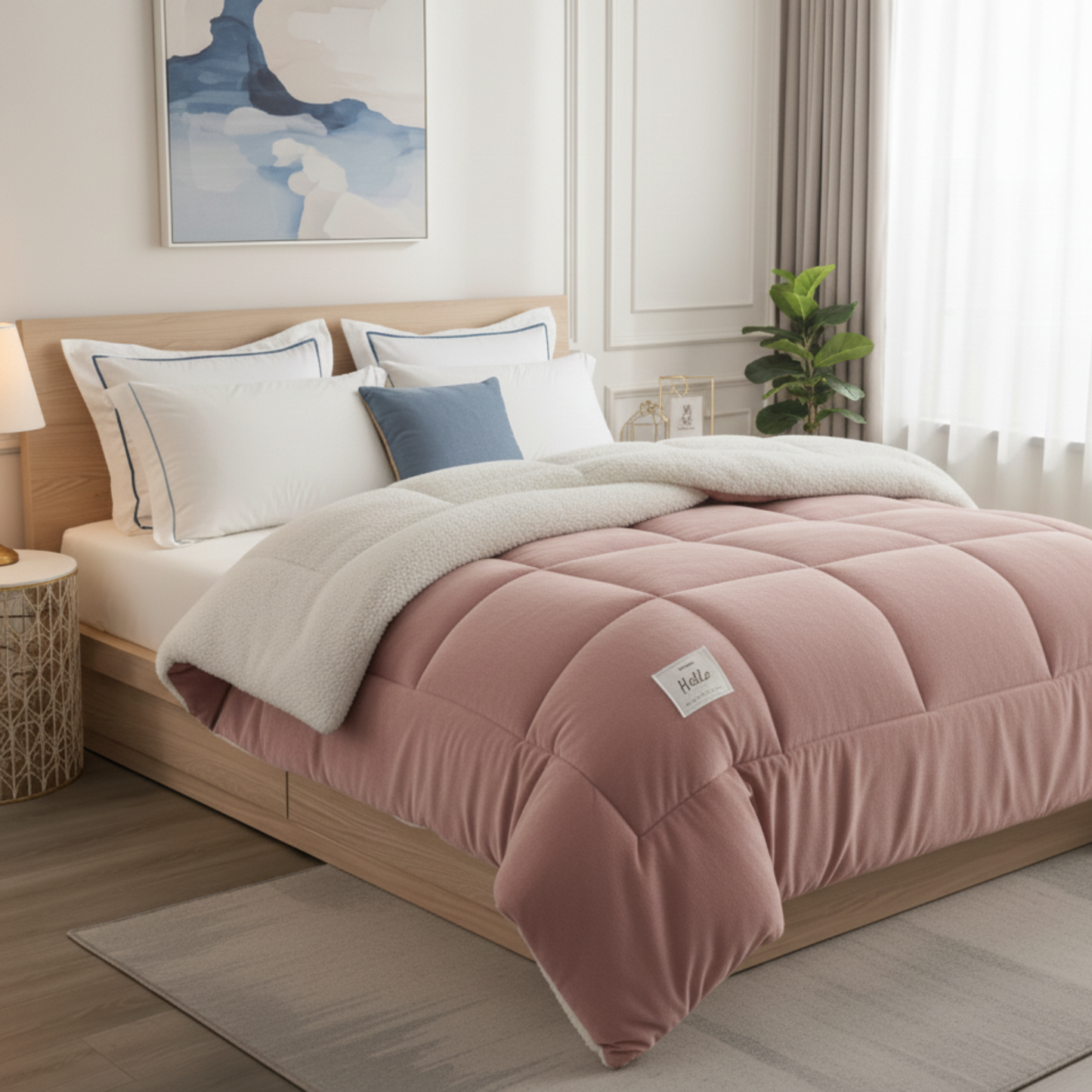 VelvyLuxe – Coperta Invernale Imbottita in Velluto Morbido con Interno Orsetto e Design Elegante per la Camera da Letto