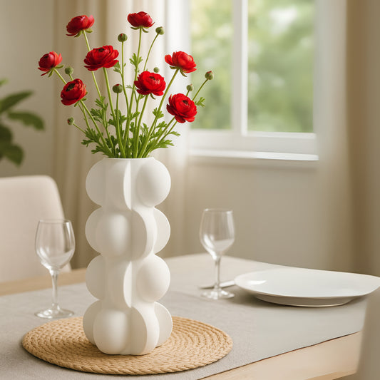 BoldForma – Vaso Decorativo in Stile Moderno con Texture Geometrica Astratta