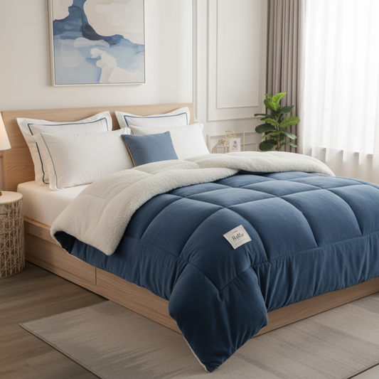 VelvyLuxe – Coperta Invernale Imbottita in Velluto Morbido con Interno Orsetto e Design Elegante per la Camera da Letto