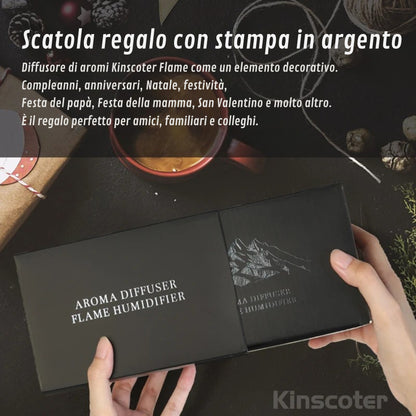 FlameMist – Diffusore Aromatico ad Ultrasuoni con Effetto Fiamma LED e Design Elegante per Ambienti Moderni