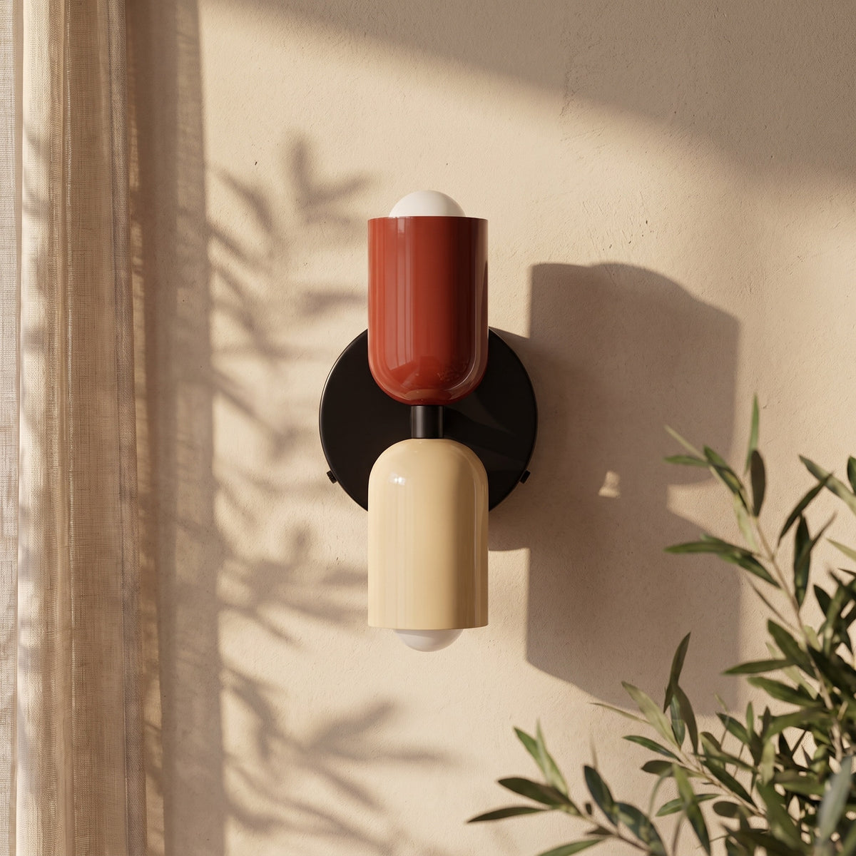 Applique murale Tandem rouge et beige