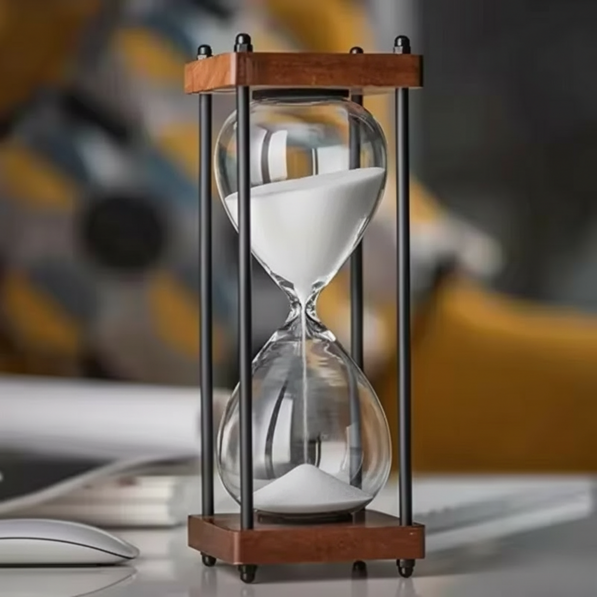Clessidra decorativa TempoFlow da 60 minuti, vista frontale