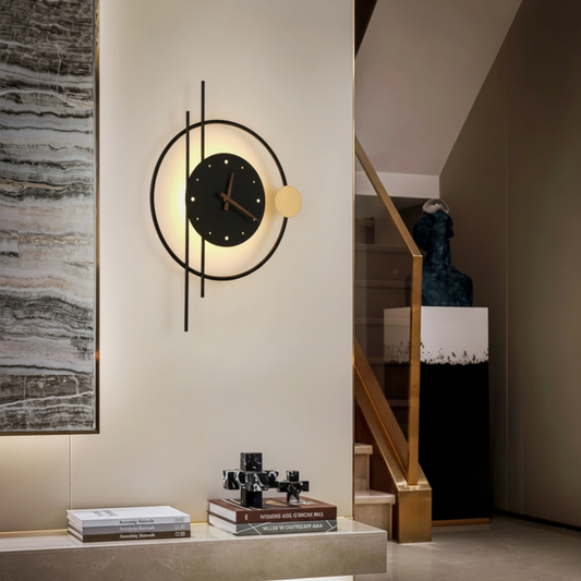 Orologio da parete AurumLine geometrico in metallo, vista frontale