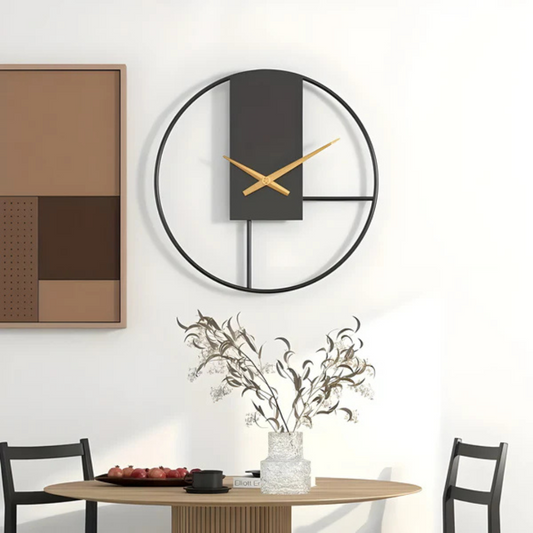 Orologio da parete AxisFlow geometrico moderno, vista frontale