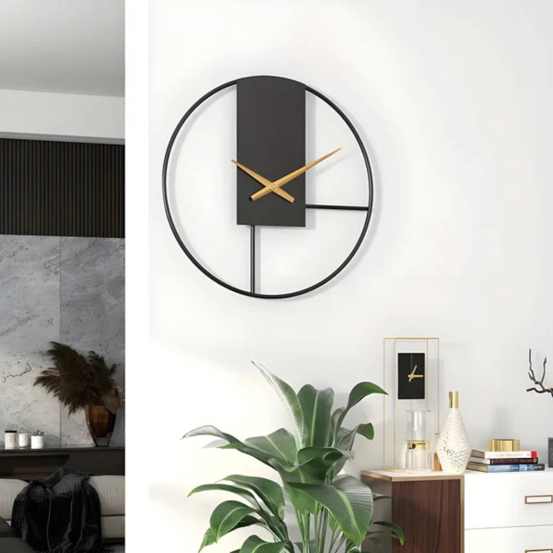 Orologio da parete AxisFlow, dettaglio del design geometrico