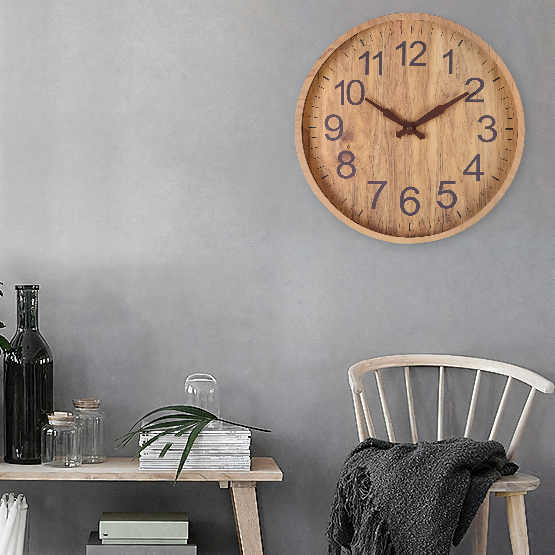 Orologio da parete TimberAura, design nordico minimalista