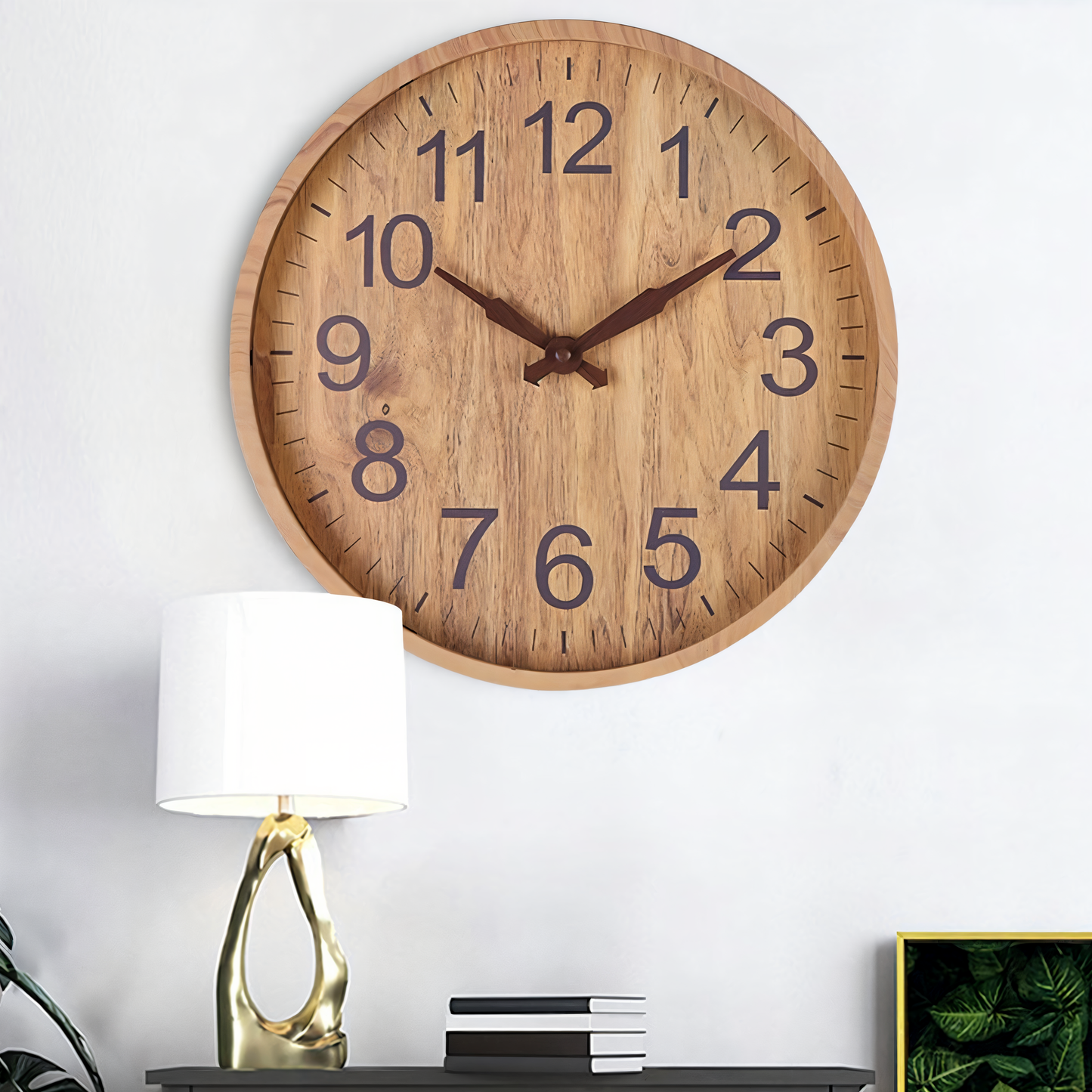 Orologio da parete TimberAura silenzioso, vista laterale