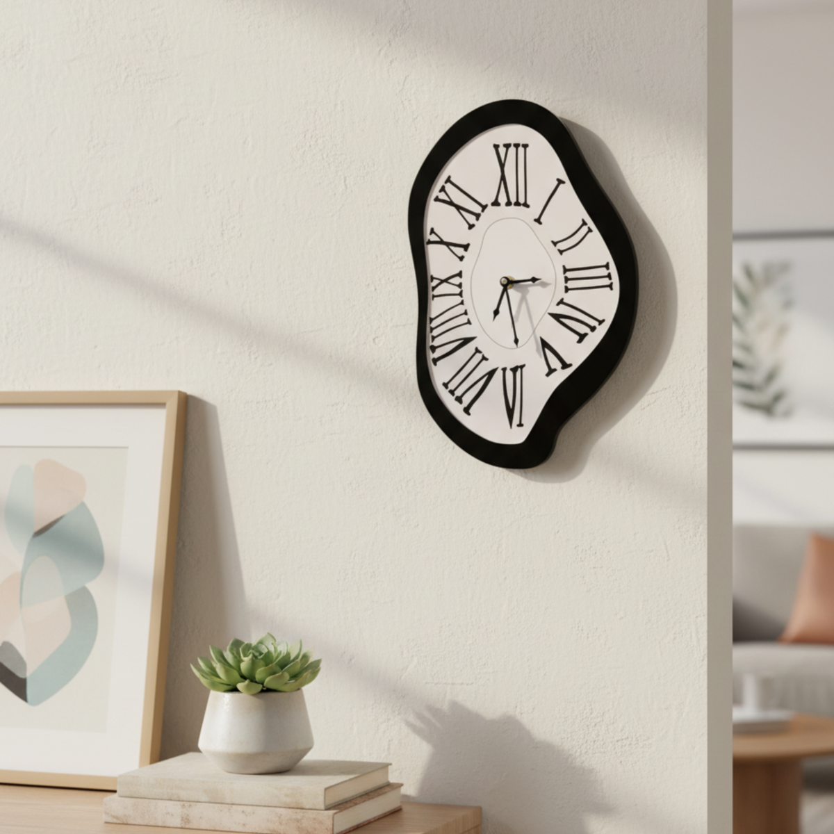 Orologio da parete TimeTwist con numeri romani, vista frontale
