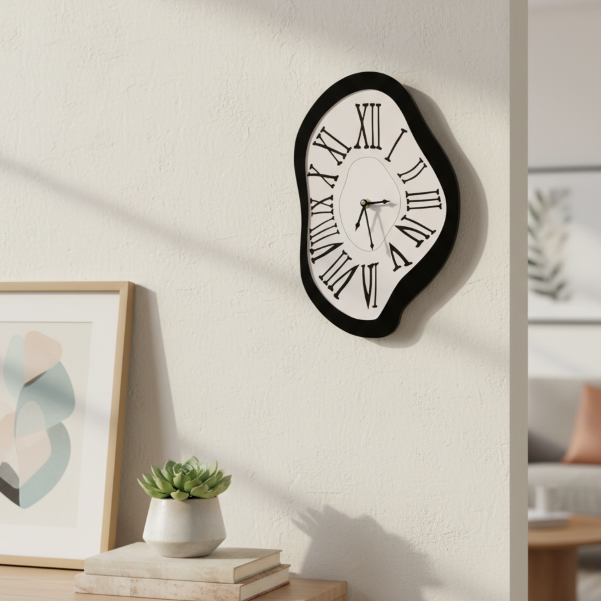 Orologio da parete TimeTwist con numeri romani, vista frontale