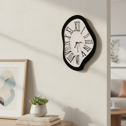 Orologio da parete TimeTwist con numeri romani, vista frontale