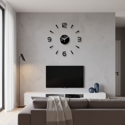 Orologio adesivo da parete WallSphere 3D moderno, vista frontale