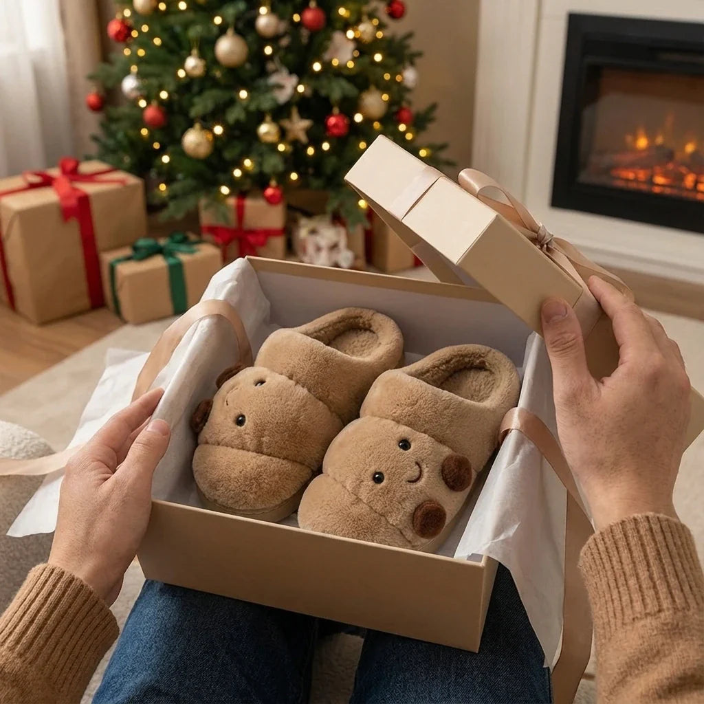 Ciabatte Invernali Donna Morbide – Pantofole Divertenti Croissant