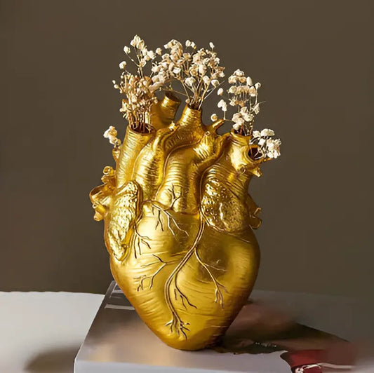 CuoreVivo – Vaso Decorativo Moderno a Forma di Cuore Anatomico per Fiori e Arredo Interni