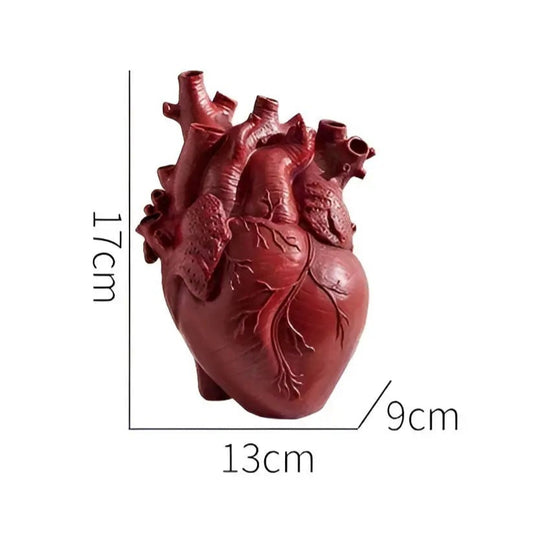 CuoreVivo – Vaso Decorativo Moderno a Forma di Cuore Anatomico per Fiori e Arredo Interni